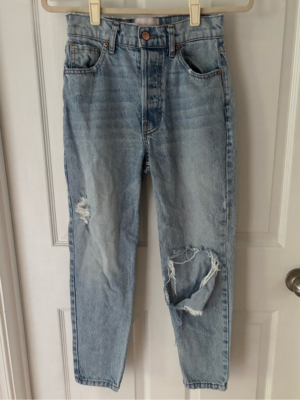 REVICE high rise distressed skinny jeans